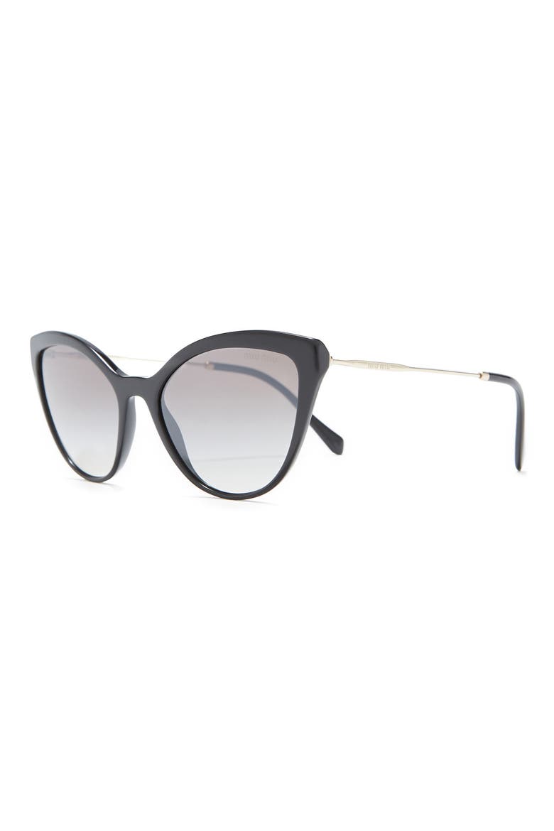 55mm Cat Eye Sunglasses, Alternate, color, BLACK