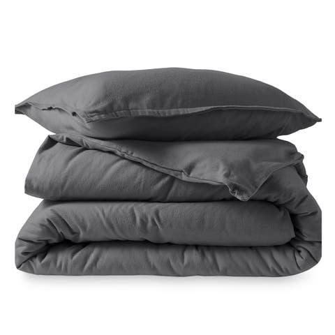 100% Cotton Flannel Duvet Cover & Sham Set