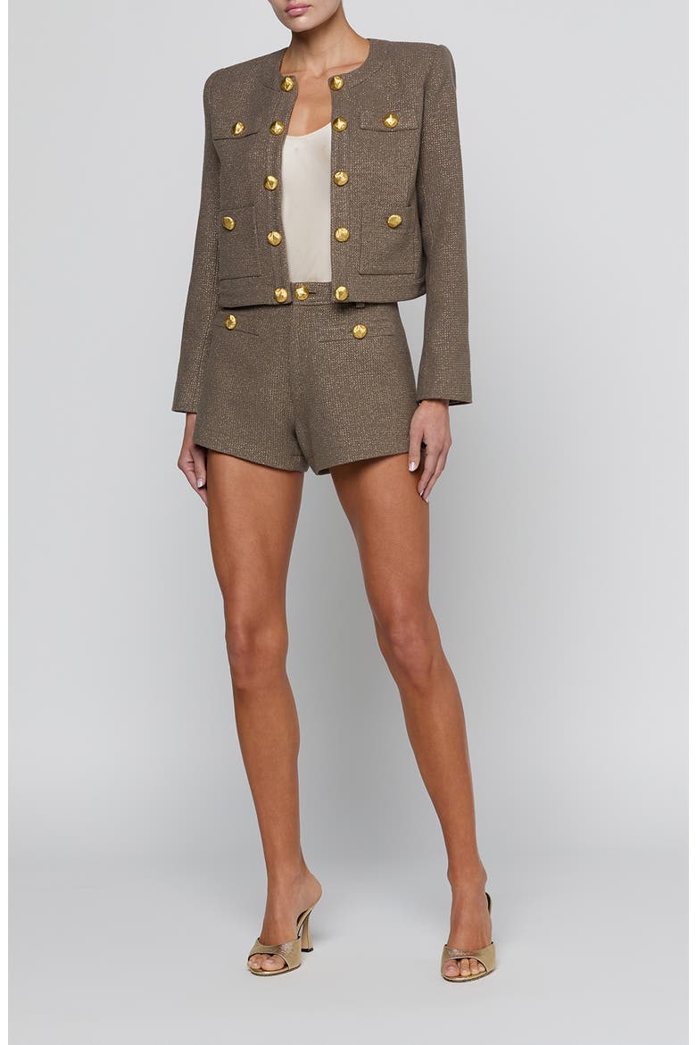 Kahlia Collarless Jacket, Alternate, color, MOTA/ LIGHT GOLD