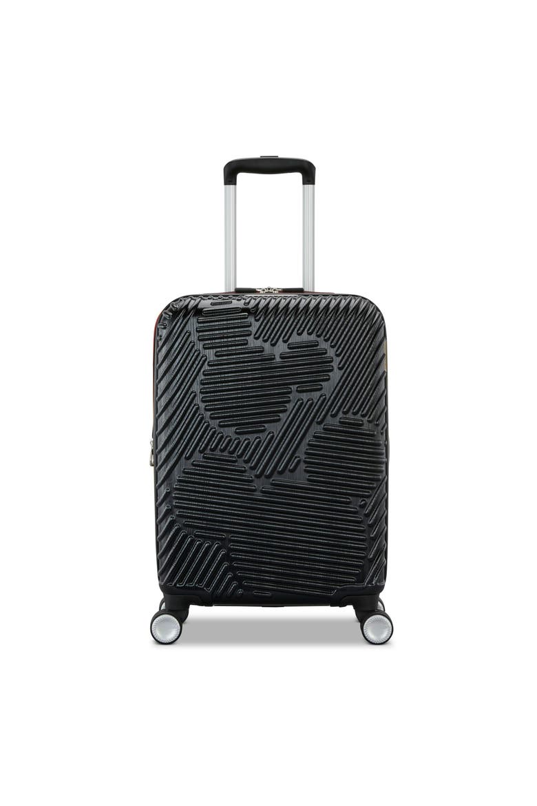 Disney Hardside Carry-On 21-Inch Luggage with Spinner Wheels, Alternate, color, Molded Mickey: Black