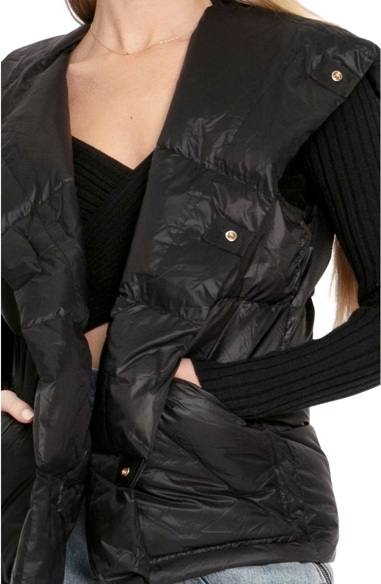 Belle & Bloom Over My Head Hooded Puffer Vest, Alternate, color, Black