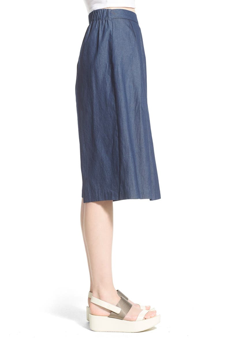 ASTR Chambray Culottes, Alternate, color, BLUE DENIM