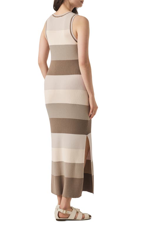 Splendid Katya Colorblock Stripe Sweater Midi Dress In Neutral Multi