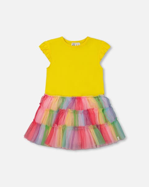 Deux Par Deux Leggings With Tulle Skirt - Terra Cotta Deux Par Deux Leggings With Tulle Skirt - Terra Cotta