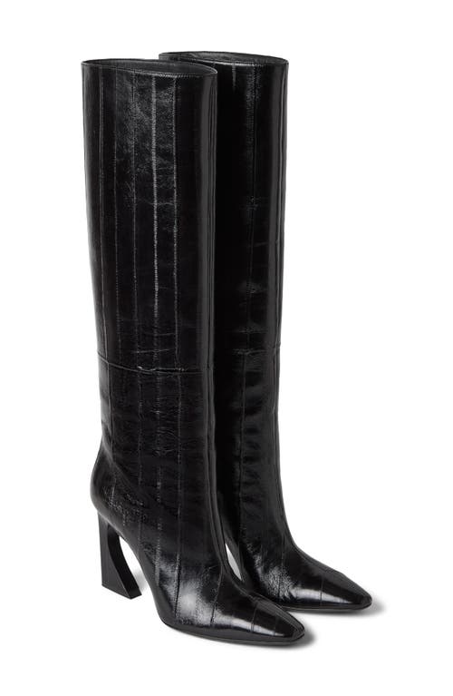 Fendi 95mm Arco Panelled Knee-high Boots In Black