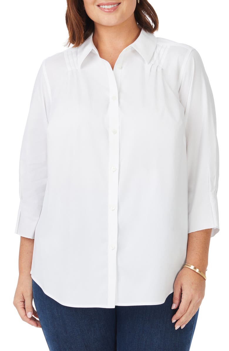 Foxcroft Paulie Button-Up Shirt, Main, color, White