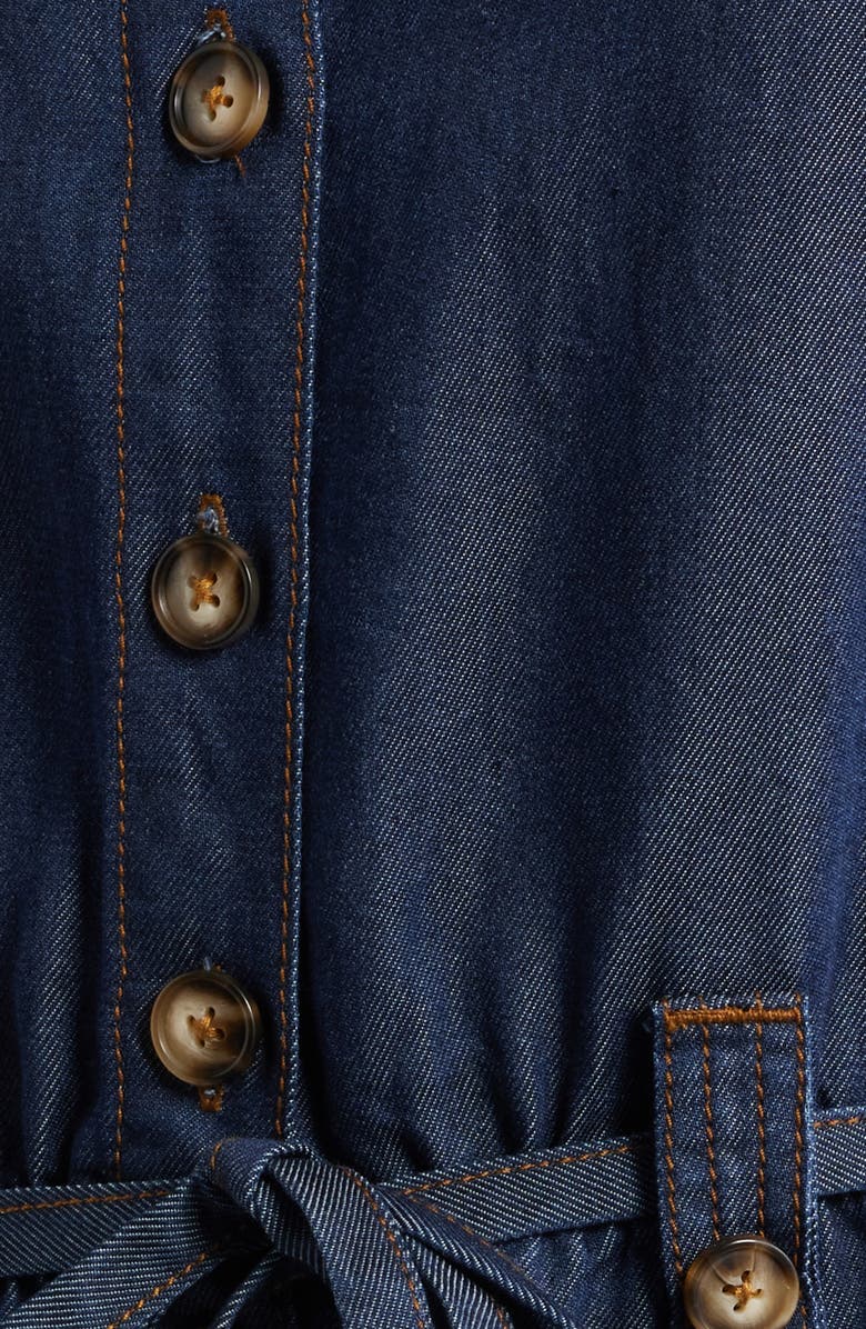 FRNCH Mariselle Denim Romper, Alternate, color, Bleu Jean