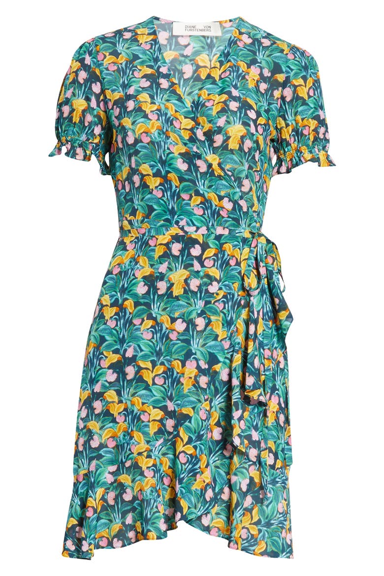 Emilia Floral Short Sleeve Wrap Dress, Alternate, color, JARDIN ECLIPSE