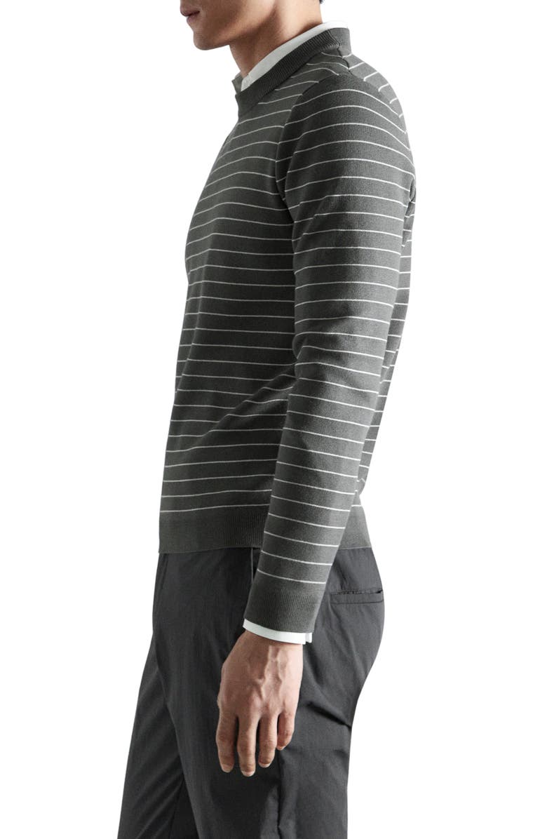MANGO Comfort Stretch Stripe Jersey Sweater, Alternate, color, Dark Grey