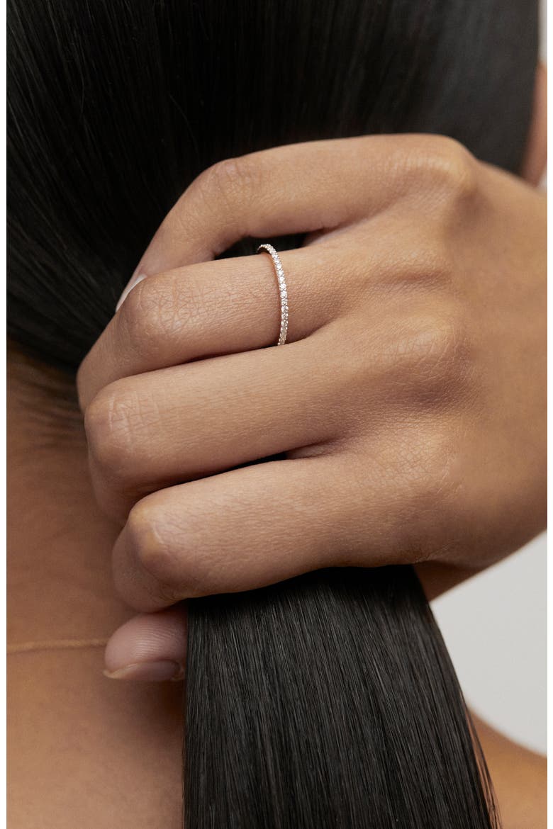 Lab Created Diamond Pavé Eternity Ring, Alternate, color, 14KT SOLID GOLD / DIAMOND
