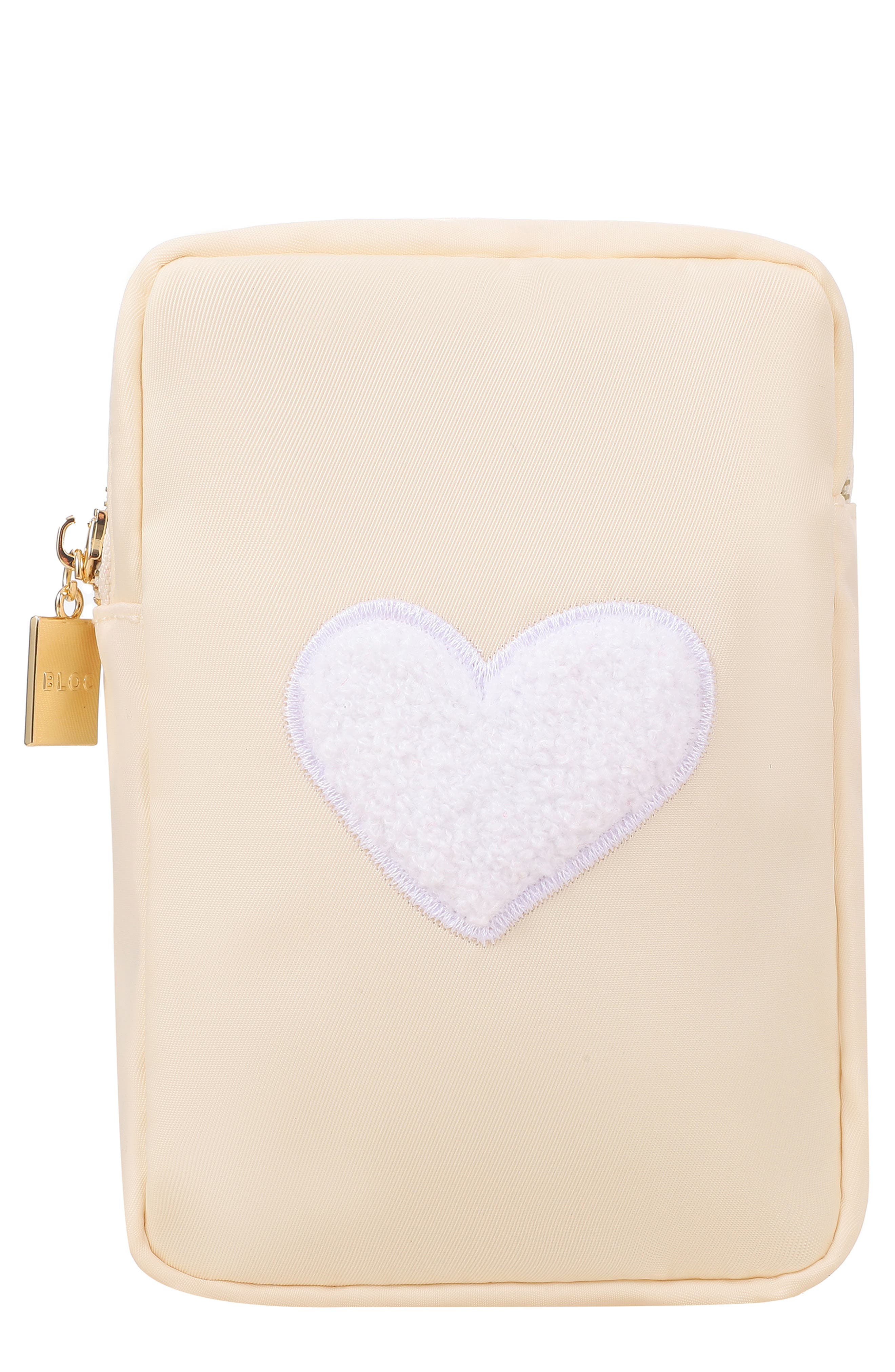 Bloc Bags Mini Heart Cosmetics Bag in Cream 
