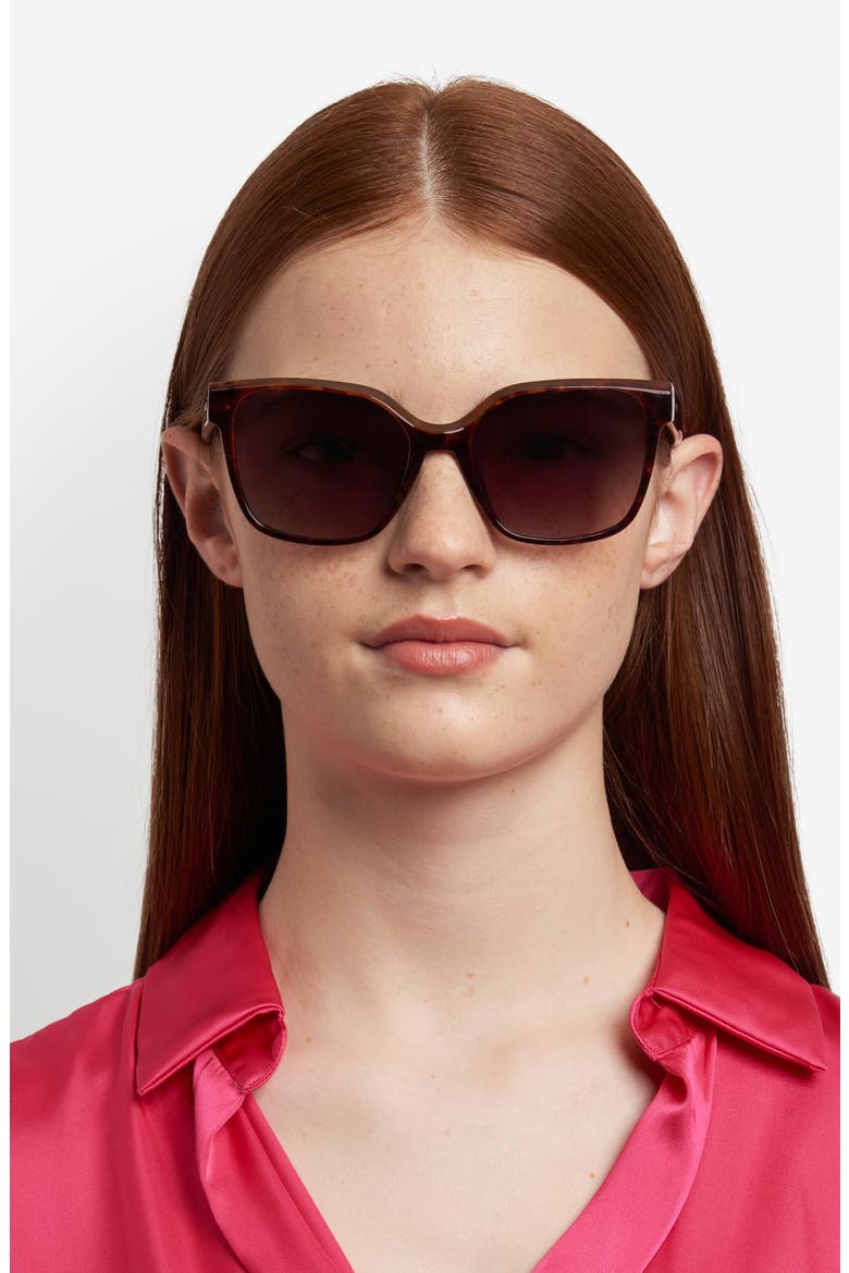 55mm Gradient Cat Eye Sunglasses, Alternate, color, HAVANA/ BROWN SF