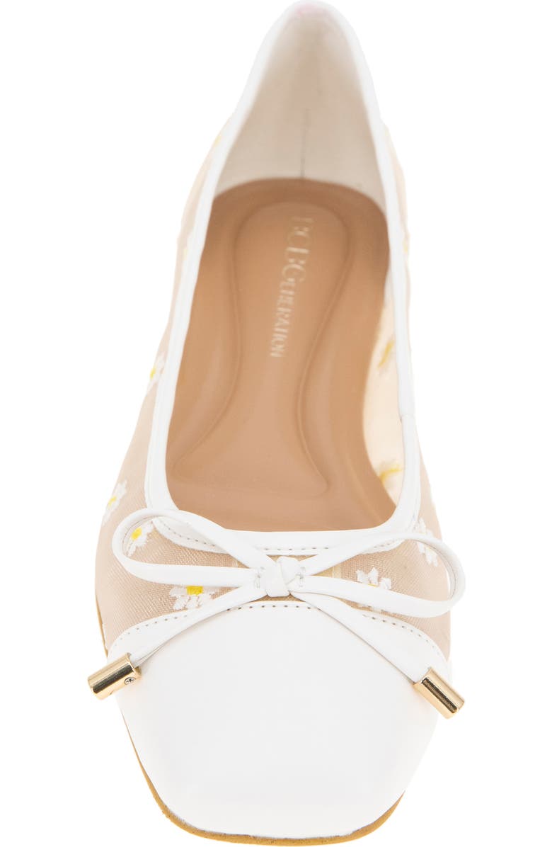 BCBGeneration Hartly Cap Toe Ballet Flat, Alternate, color, White Daisy