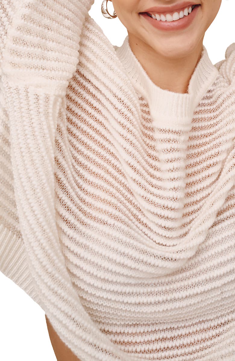 Bella Dahl Metallic Relaxed Crewneck Sweater, Alternate, color,