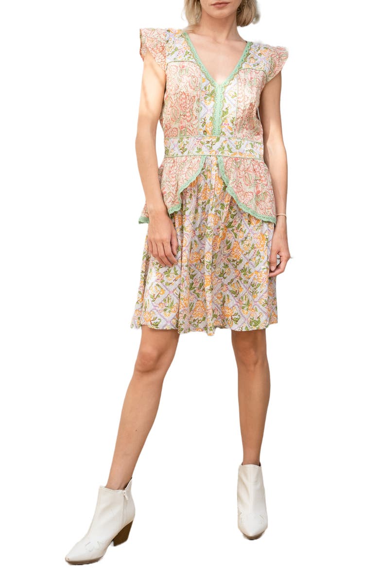 BAROK PARIS Metallic Ruffle Dress, Main, color, 