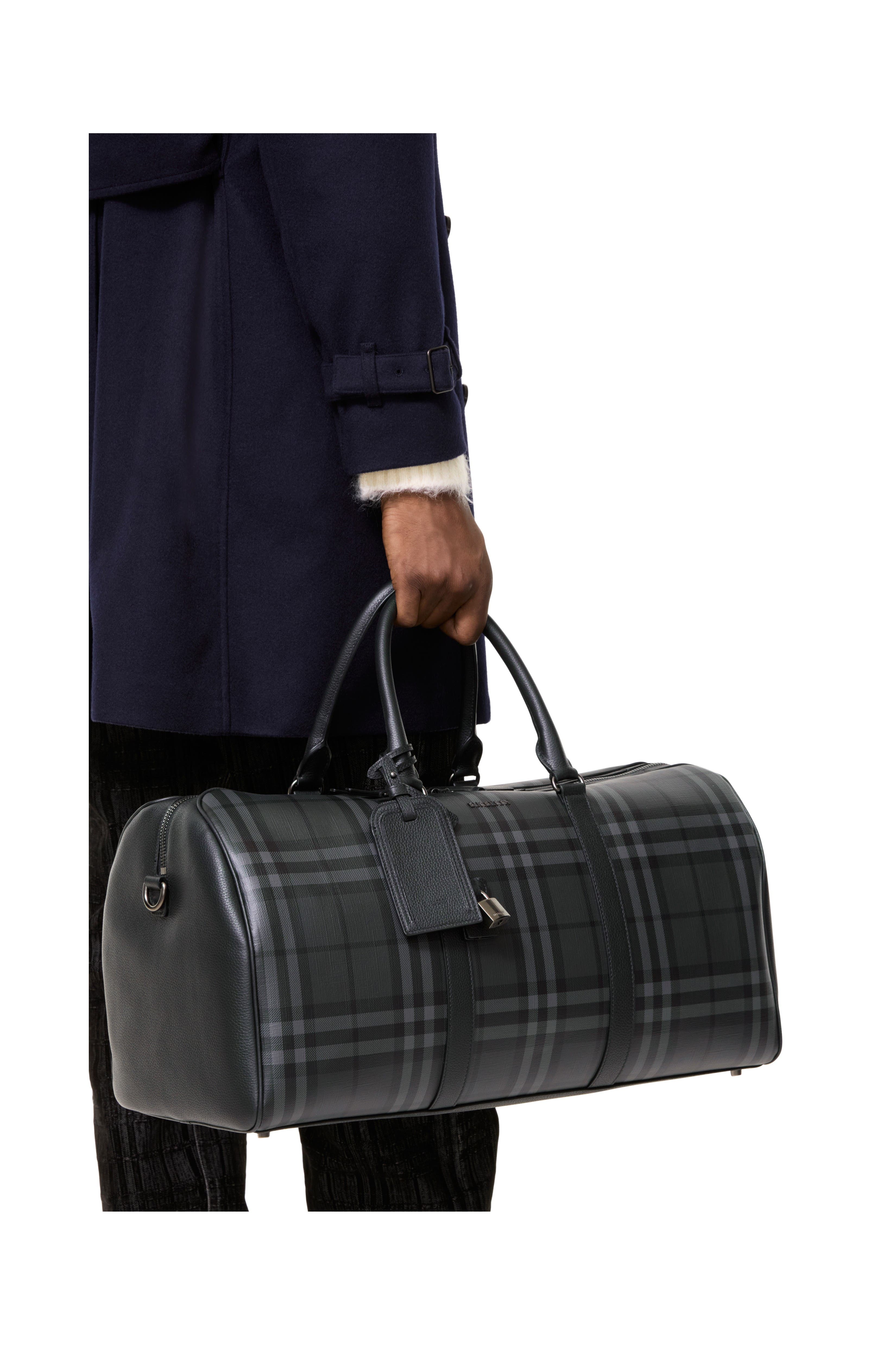 City Check Holdall, Alternate, color, Iron grey