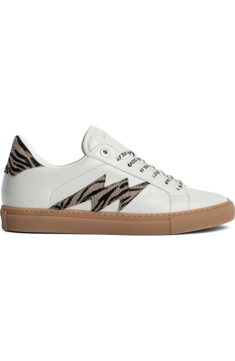 Zadig & Voltaire Zebra Print Genuine Calf Hair Sneaker, Alternate, color,