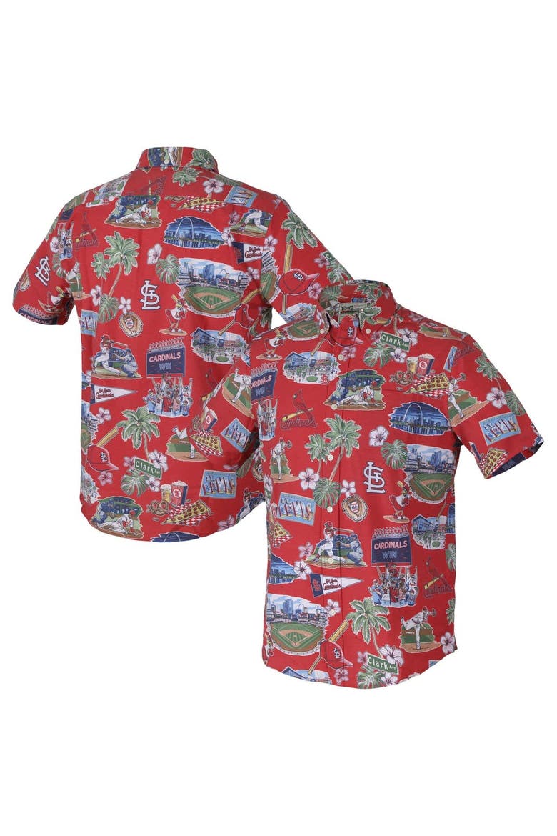 Men's Reyn Spooner  Red St. Louis Cardinals Scenic Tri-Blend Performance Button-Up Top, Main, color, Red