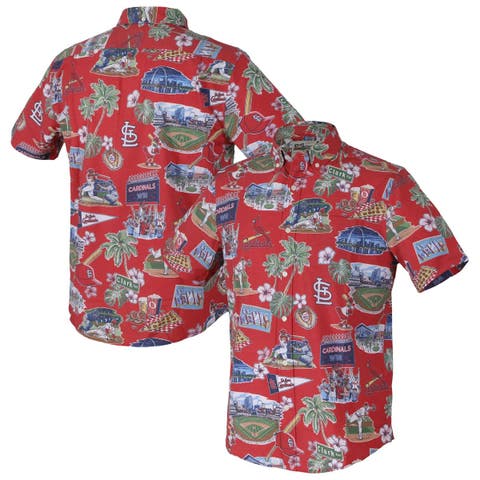 Men's Reyn Spooner  Red St. Louis Cardinals Scenic Tri-Blend Performance Button-Up Top