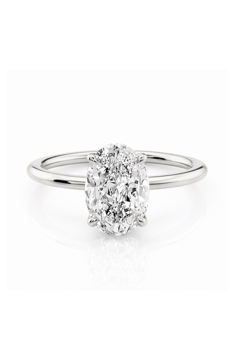 Elena Oval Moissanite Solitaire Vermeil Ring