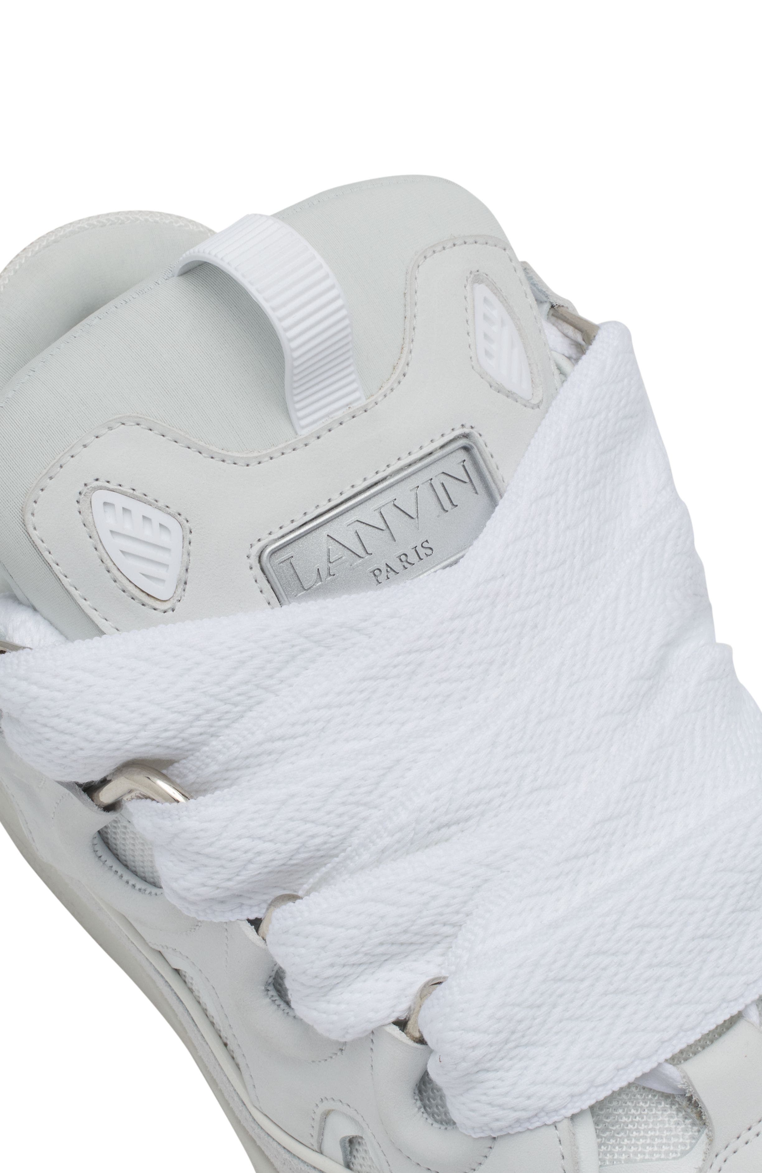 Curb Leather Sneakers, Alternate, color, White