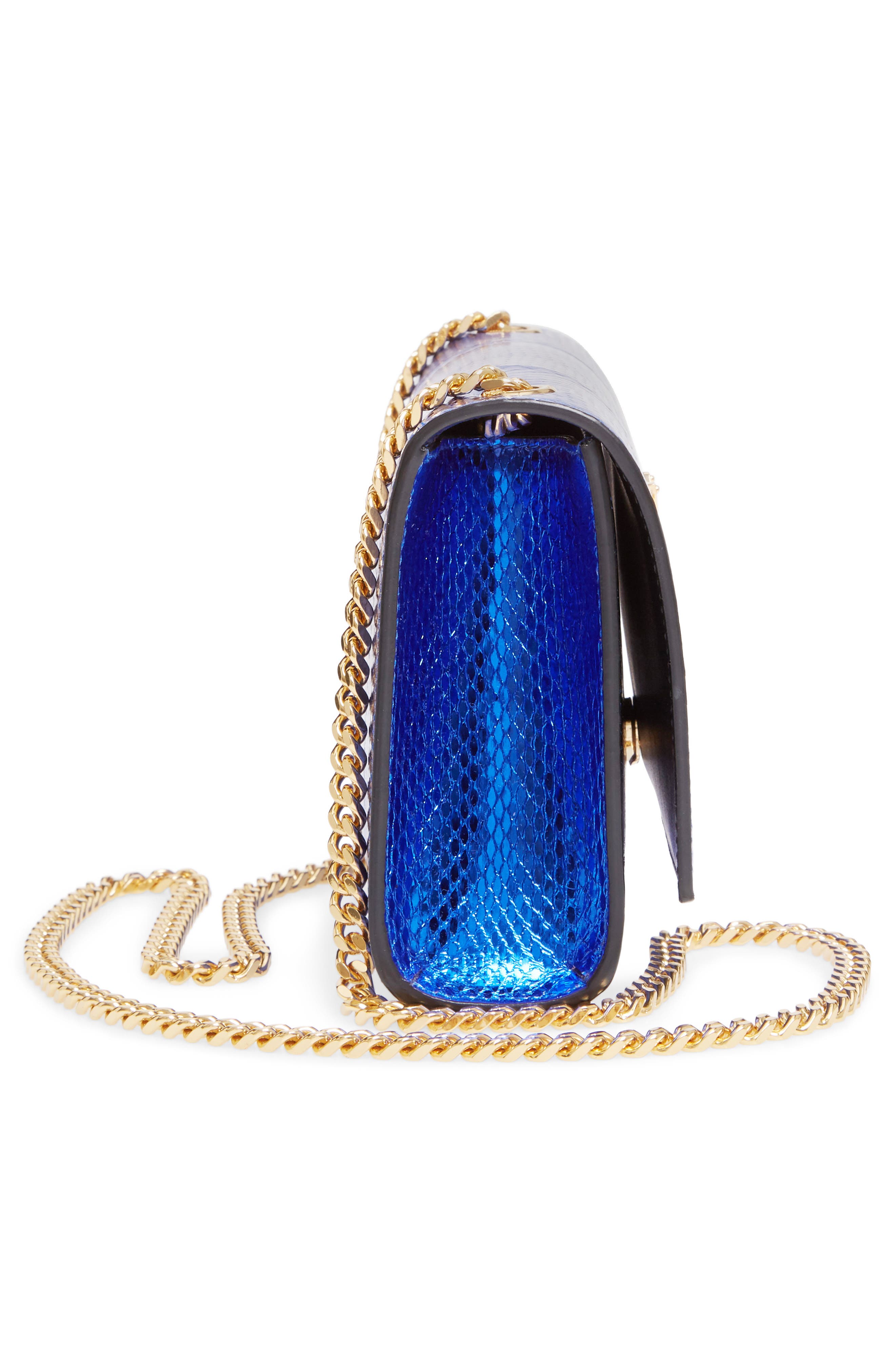 Saint Laurent Small Kate Snakeskin Chain Crossbody Bag, Alternate, color, 