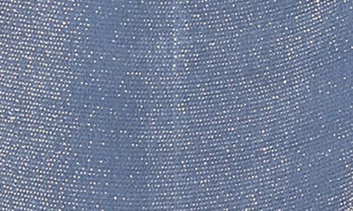 Alex Evenings Faux Pearl Detail Metallic Knit Sheath Gown In Wedgewood