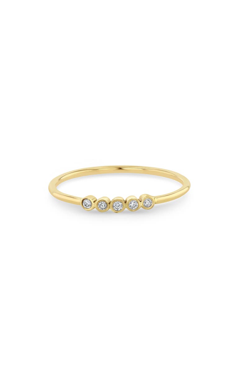 Zoë Chicco 5-Diamond Bezel Stock Ring, Main, color, 14K Yellow Gold