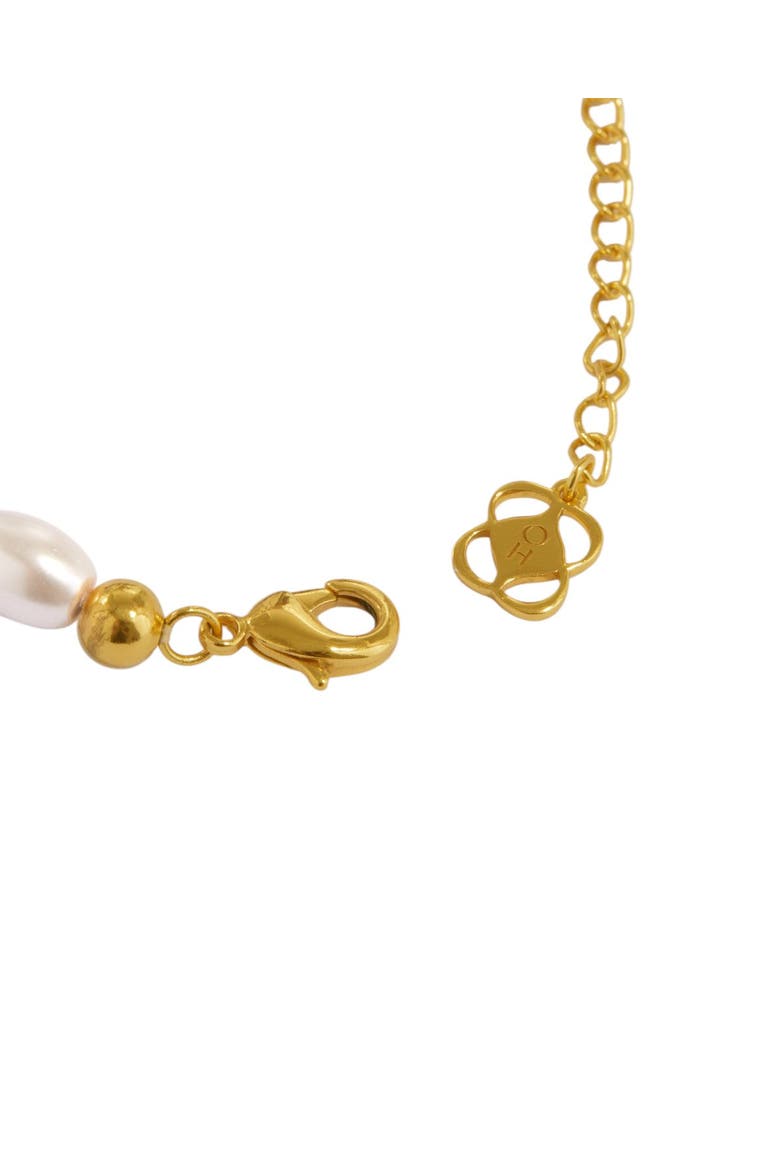 Mila Evil Eye And Pearl Beaded Bracelet, Alternate, color, Gold