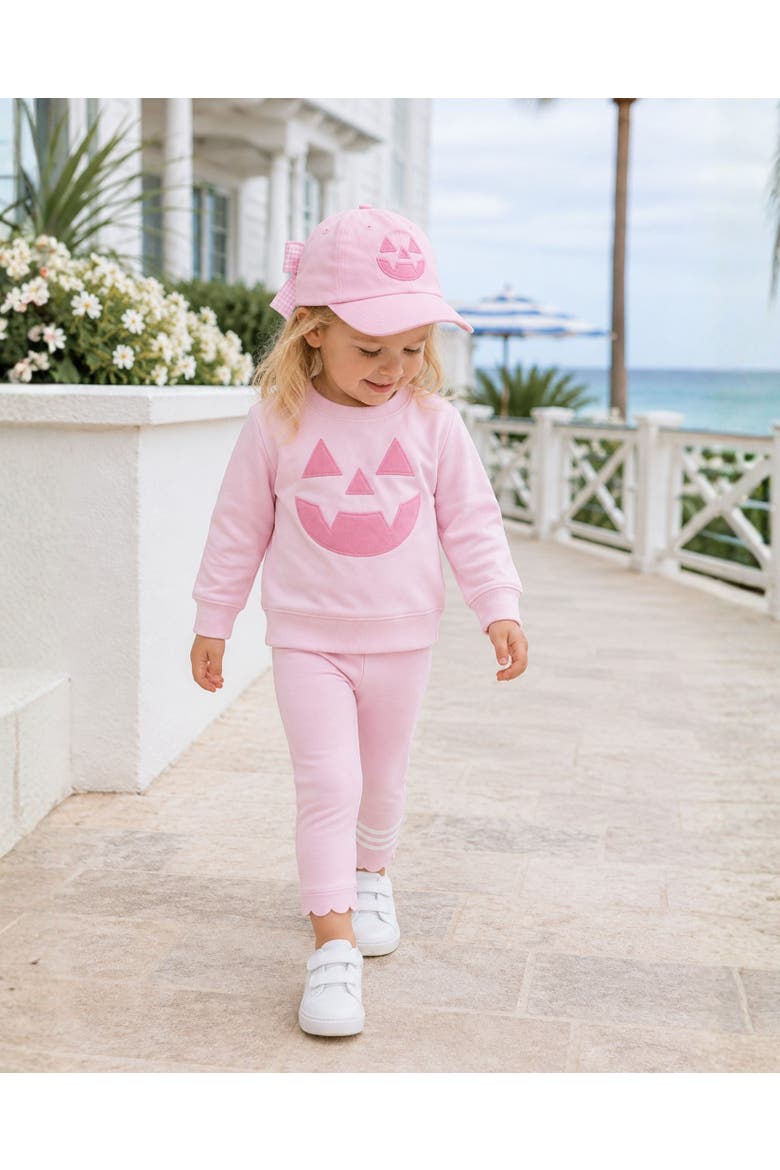 Jack-O-Lantern Bow Baseball Hat, Alternate, color, Pink