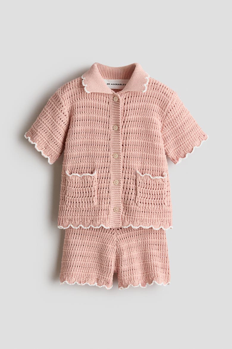 2-piece Crochet-style Set, Alternate, color, Light dusty pink