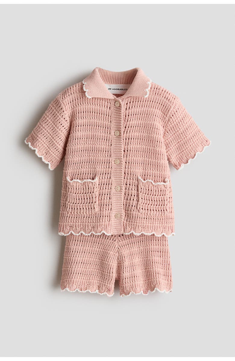 H&M 2-piece Crochet-style Set, Alternate, color, Light Dusty Pink