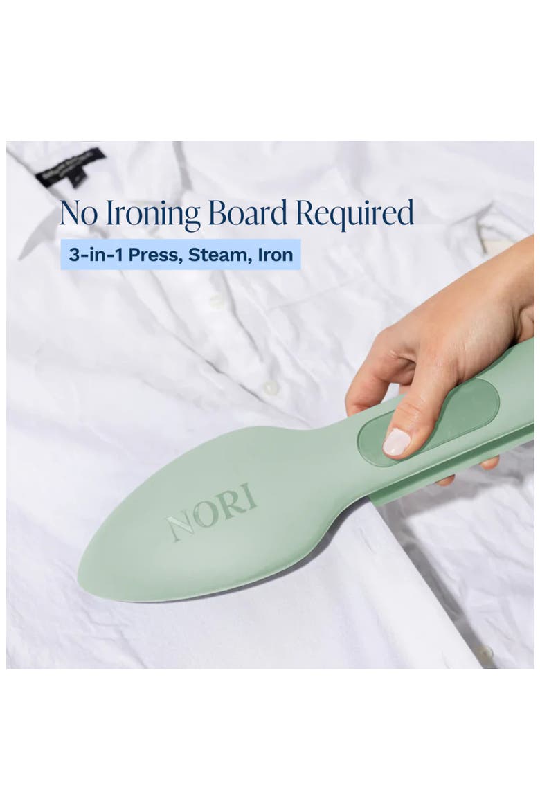 The Nori Press Steam Handheld Steamer & Iron, Alternate, color, GREEN TONES
