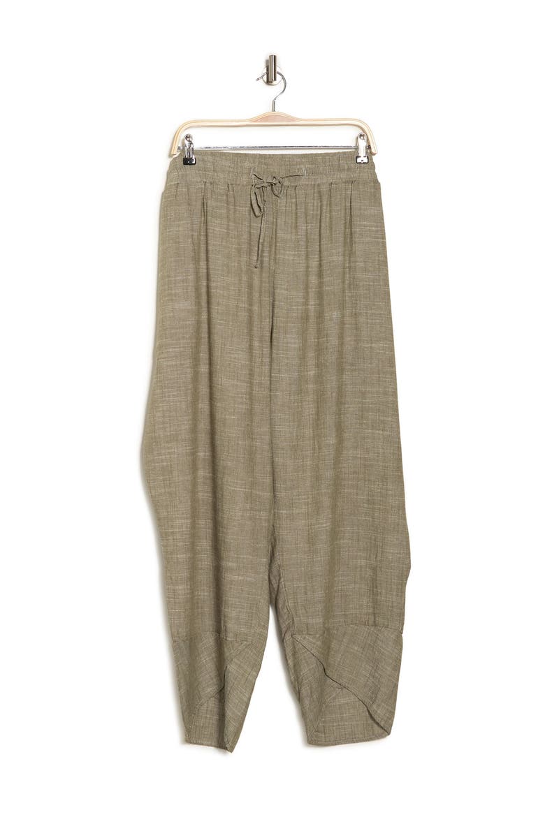 Tulip Hem Linen Jogger Pants, Alternate, color, OLIVE OLCDY