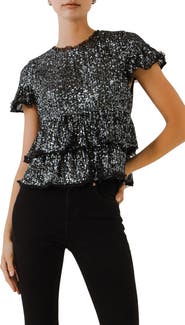 Endless Rose Sequin Babydoll Top