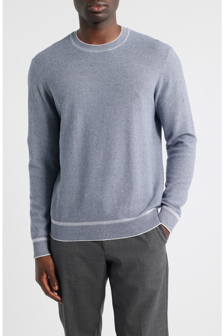 Kaede Cotton Crewneck Sweater, Main, color, DENIM BLUE