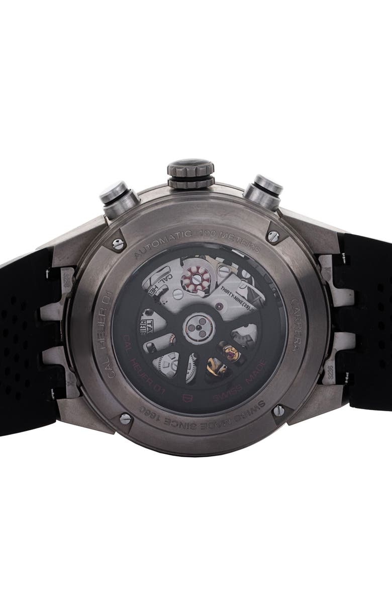 Watchfinder & Co. Tag Heuer Preowned 2017 Carrera Rubber Strap Watch Chronograph, 43mm, Alternate, color, 