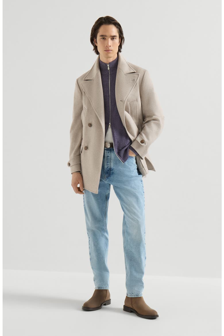 Cashmere high-neck cardigan with zipper, Alternate, color, Purple