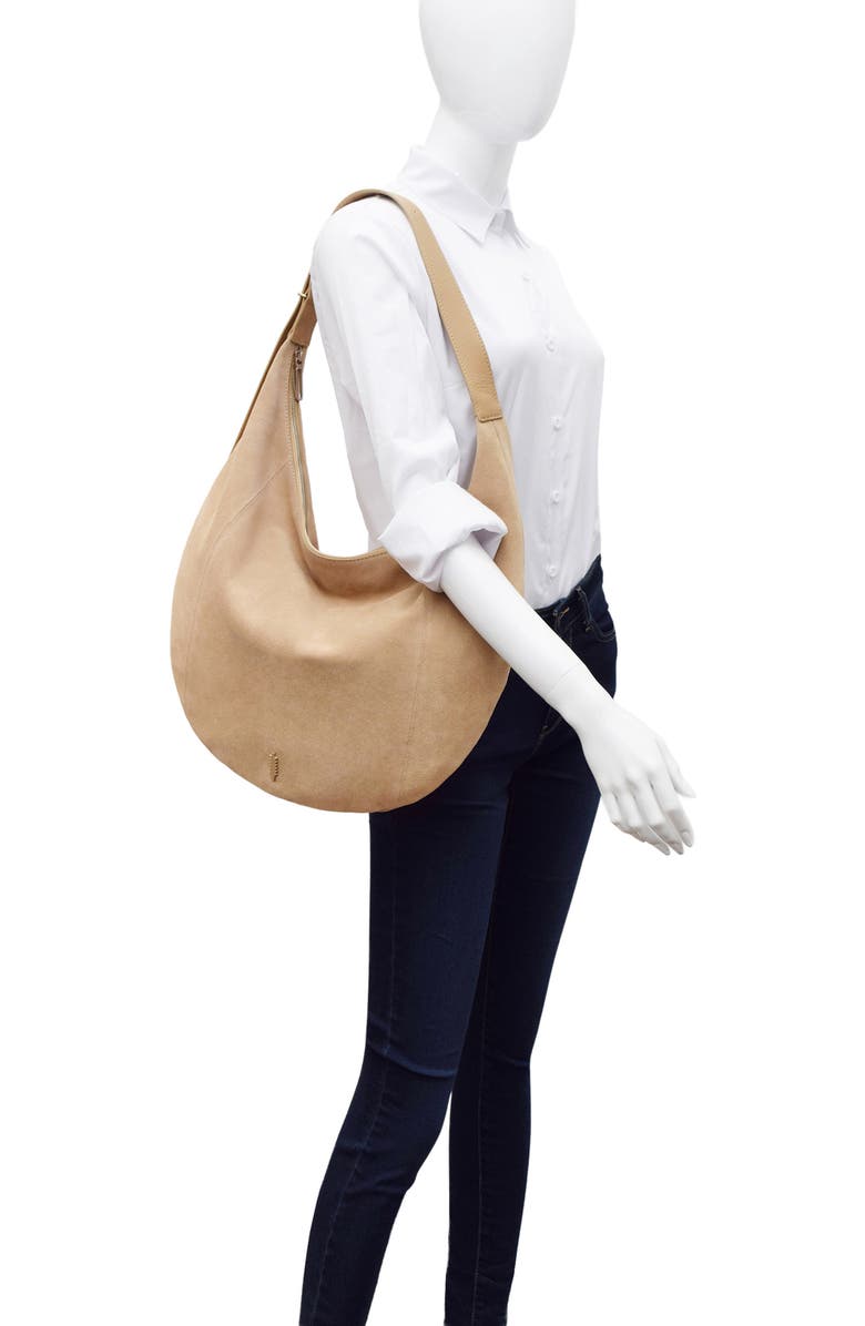 Thacker Oversize Wyatt Suede Hobo Bag, Alternate, color, Nutmeg