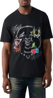 True Religion Buddha Face Cotton Graphic T-Shirt