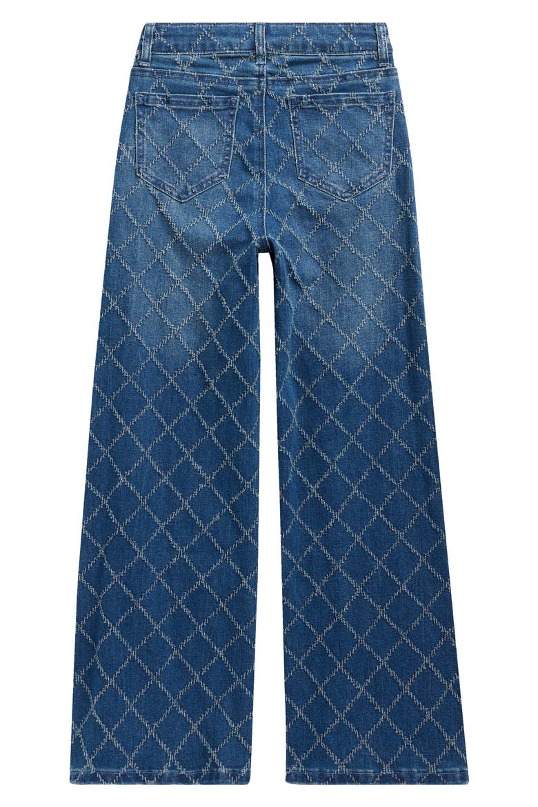 Kids' Diamond Needle Punch Wide Leg Jeans, Alternate, color, MID INDIGO1
