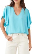 Karen Kane Flutter Sleeve V-Neck Top