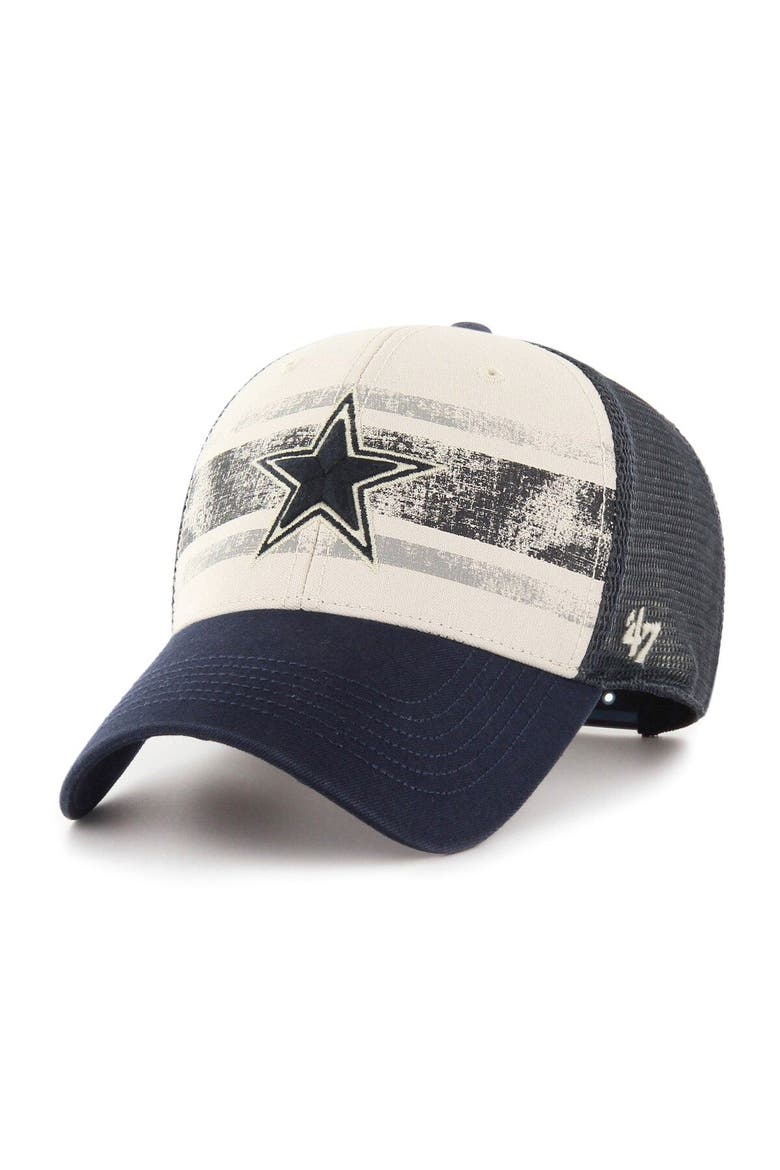 Men's '47 Cream Dallas Cowboys Breakout MVP Trucker Adjustable Hat, Main, color, Cream