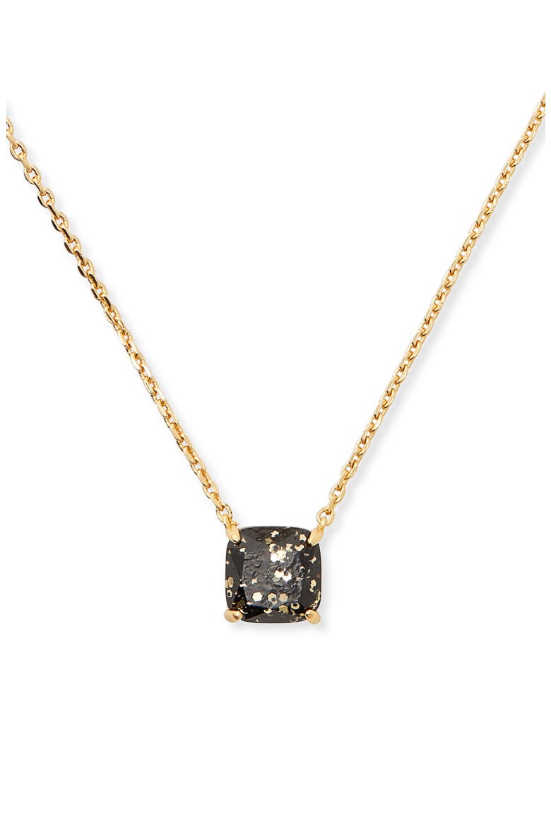 small square stud pendant necklace, Alternate, color, BLACK