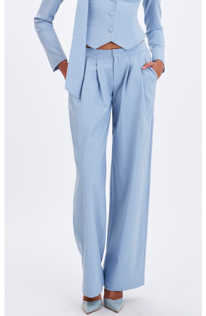 Miss Circle Reva Pinstripe Single Pleat Pants, Alternate, color, Sky Blue