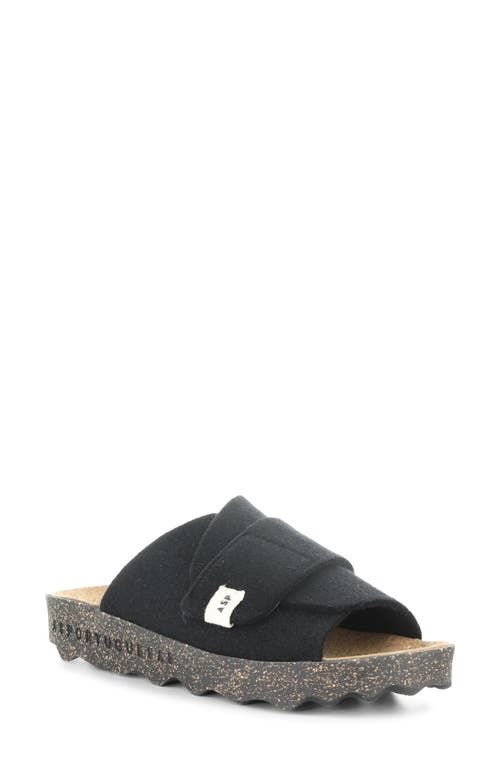 Fly London Clavi Wool Felt Slide Sandal In Black