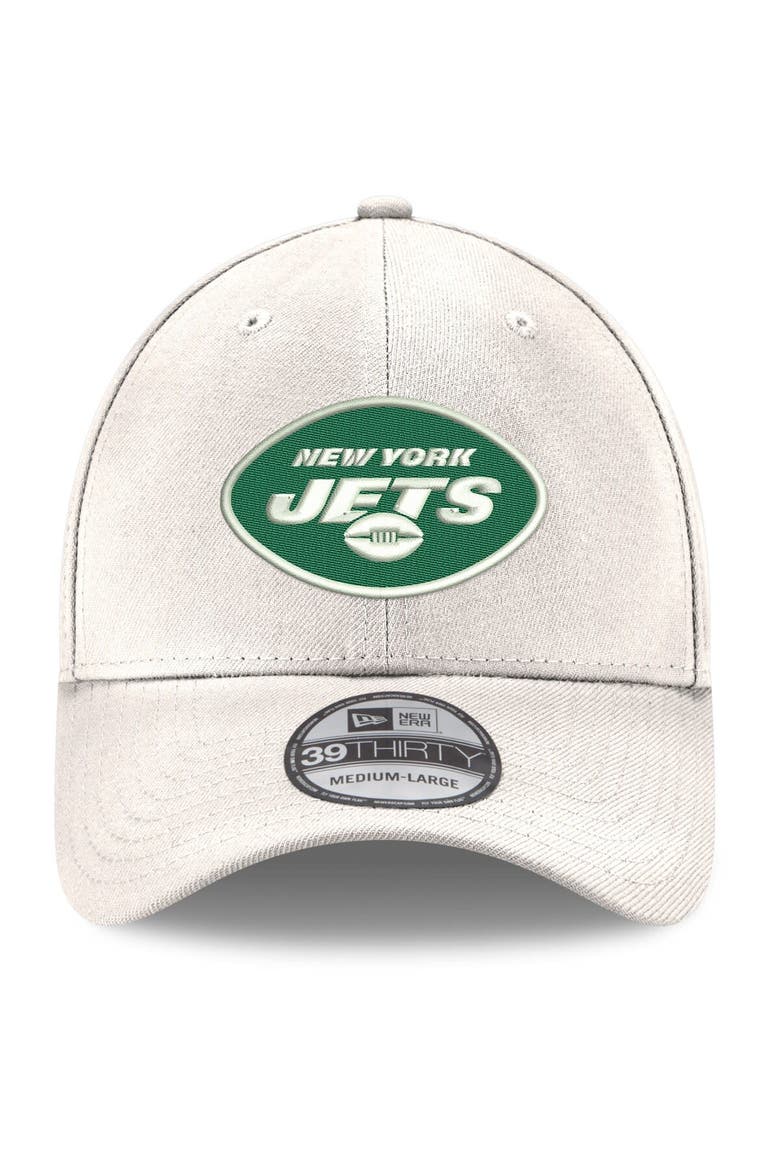Men's New Era White New York Jets Iced II 39THIRTY Flex Hat, Alternate, color, White