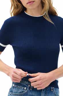 Kassy Rib Short Sleeve Sweater