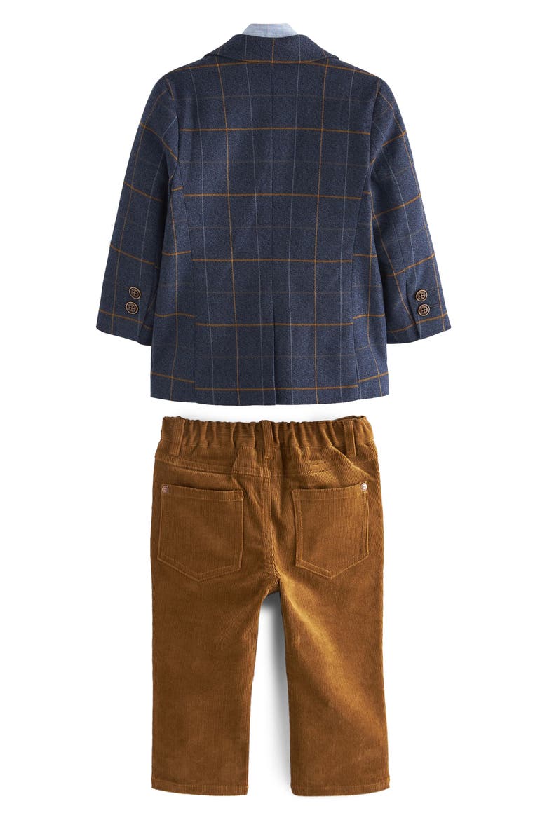 Kids' Check Blazer, Woven Shirt, Bow Tie & Pants Set, Alternate, color, NAVY