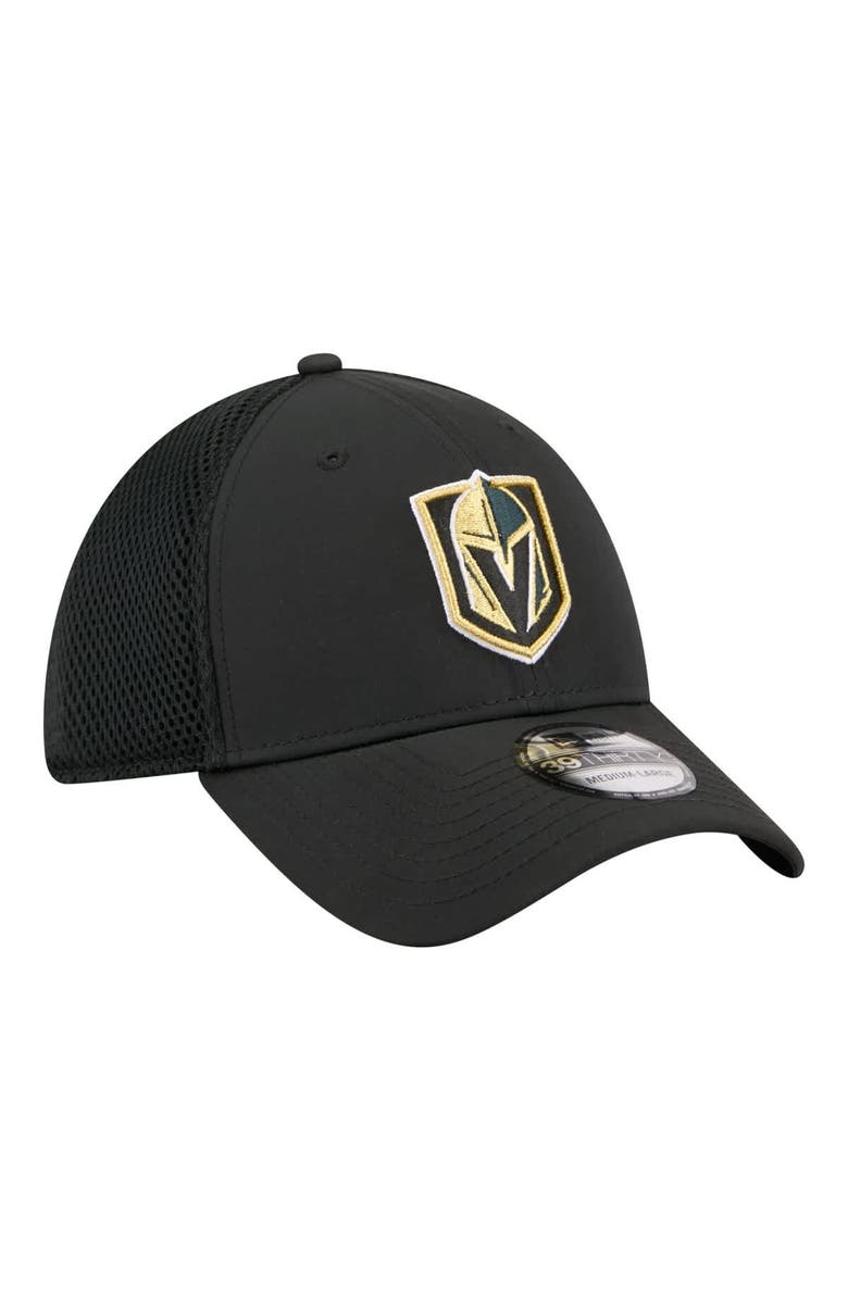 New Era Men's New Era Black Vegas Golden Knights Logo 39THIRTY Flex Hat, Alternate, color, Black